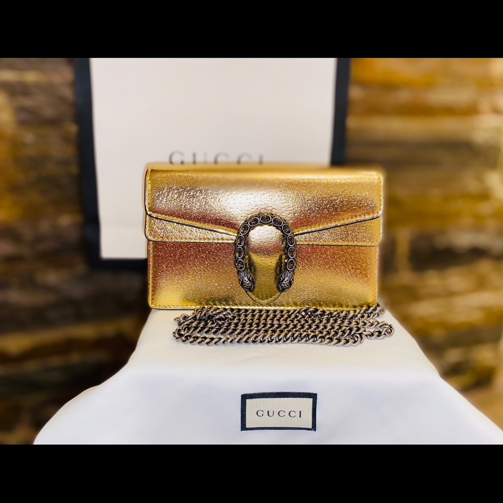 Gold Dionysus super mini bag